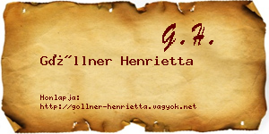 Göllner Henrietta névjegykártya